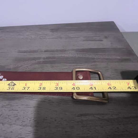 Linea Pelle Leather Crystal & Studs Belt - Dark Brown - Size Large - Like New! - Picture 7 of 8